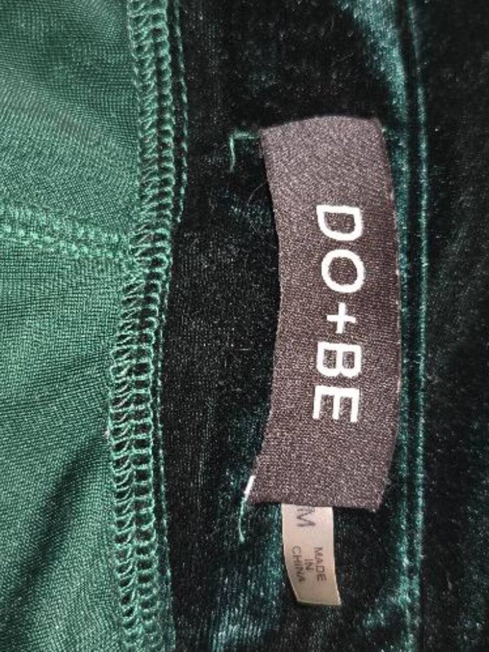Do+BE Emerald Green Plush Velvet Women's Trousers - Picture 4 of 4